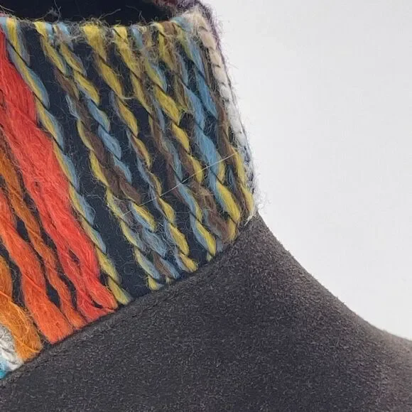 TOMS Ankle Boots Women's 6 Chocolate Brown Leila Suede Shoes Striped Tassel EUC‎ - Picture 14 of 16